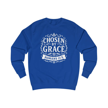 Chosen by Grace Unisex Sweatshirt: Cozy Faith Apparel, Gift for Believers, Bible Scripture Pullover, Everyday Inspirational Clothing