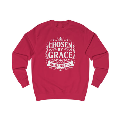 Chosen by Grace Unisex Sweatshirt: Cozy Faith Apparel, Gift for Believers, Bible Scripture Pullover, Everyday Inspirational Clothing