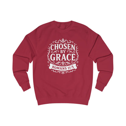 Chosen by Grace Unisex Sweatshirt: Cozy Faith Apparel, Gift for Believers, Bible Scripture Pullover, Everyday Inspirational Clothing
