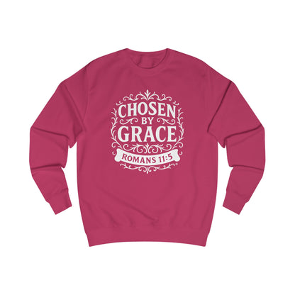 Chosen by Grace Unisex Sweatshirt: Cozy Faith Apparel, Gift for Believers, Bible Scripture Pullover, Everyday Inspirational Clothing