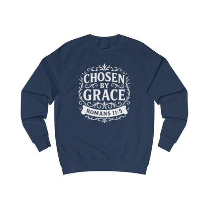 Chosen by Grace Unisex Sweatshirt: Cozy Faith Apparel, Gift for Believers, Bible Scripture Pullover, Everyday Inspirational Clothing