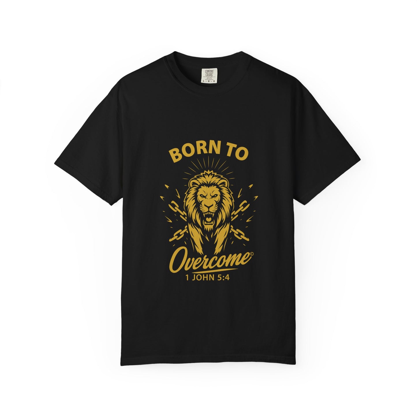 Born to Overcome (Gold Lettering) Unisex Apparel Clothing Tee T-shirt Relaxed Fit Shirt