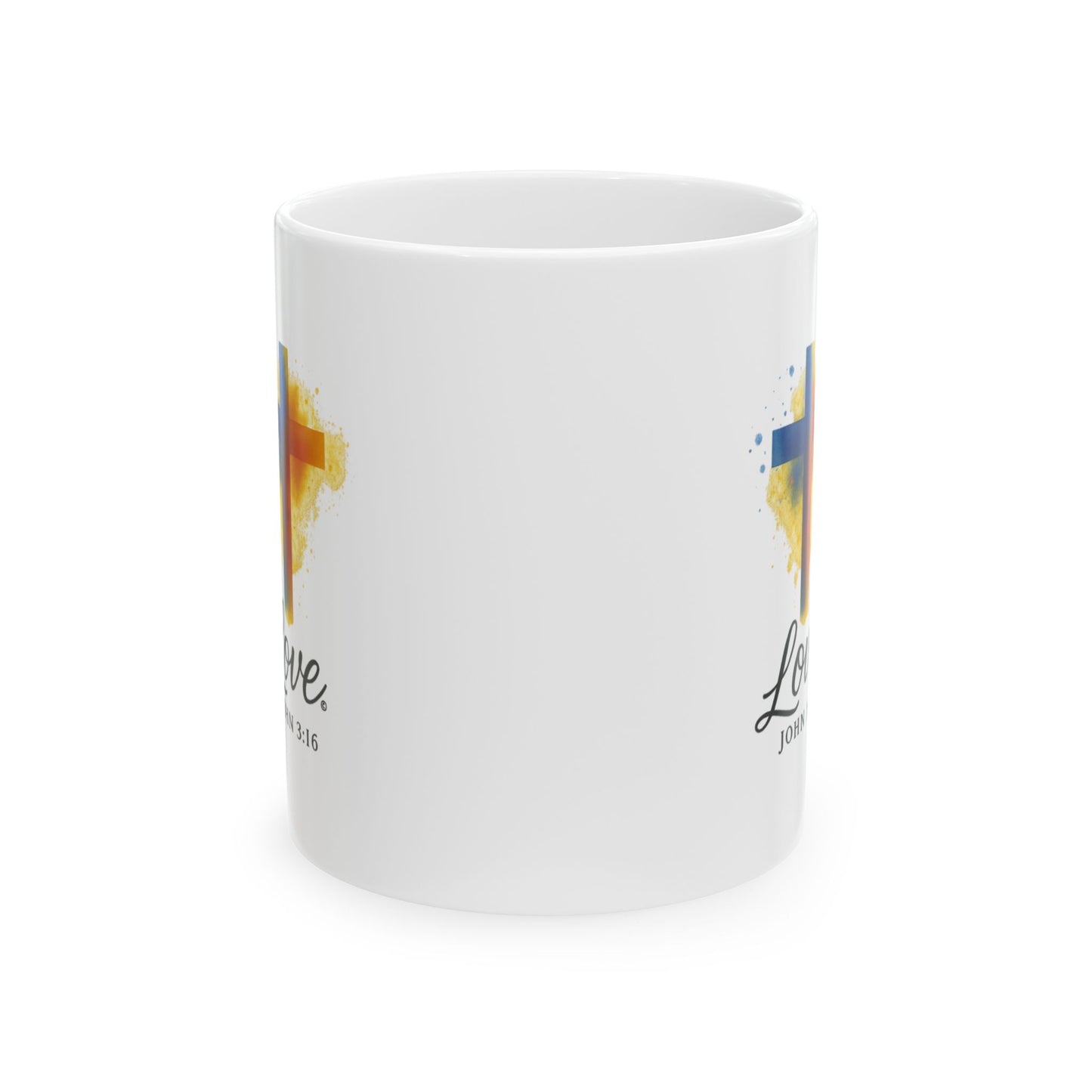 Love (Full Color) Ceramic Mug, Inspirational Gift, Coffee Cup for Faith, Gift of Believers, Devotional Drinkware (11oz, 15oz)