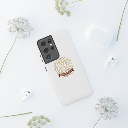 Chosen by Grace (Color), Rugged Phone Case, Inspirational Mobile Cover, Gift for Faith Lovers, Faith-Based Protector