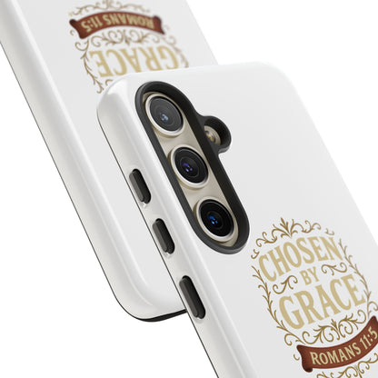 Chosen by Grace (Color), Rugged Phone Case, Inspirational Mobile Cover, Gift for Faith Lovers, Faith-Based Protector