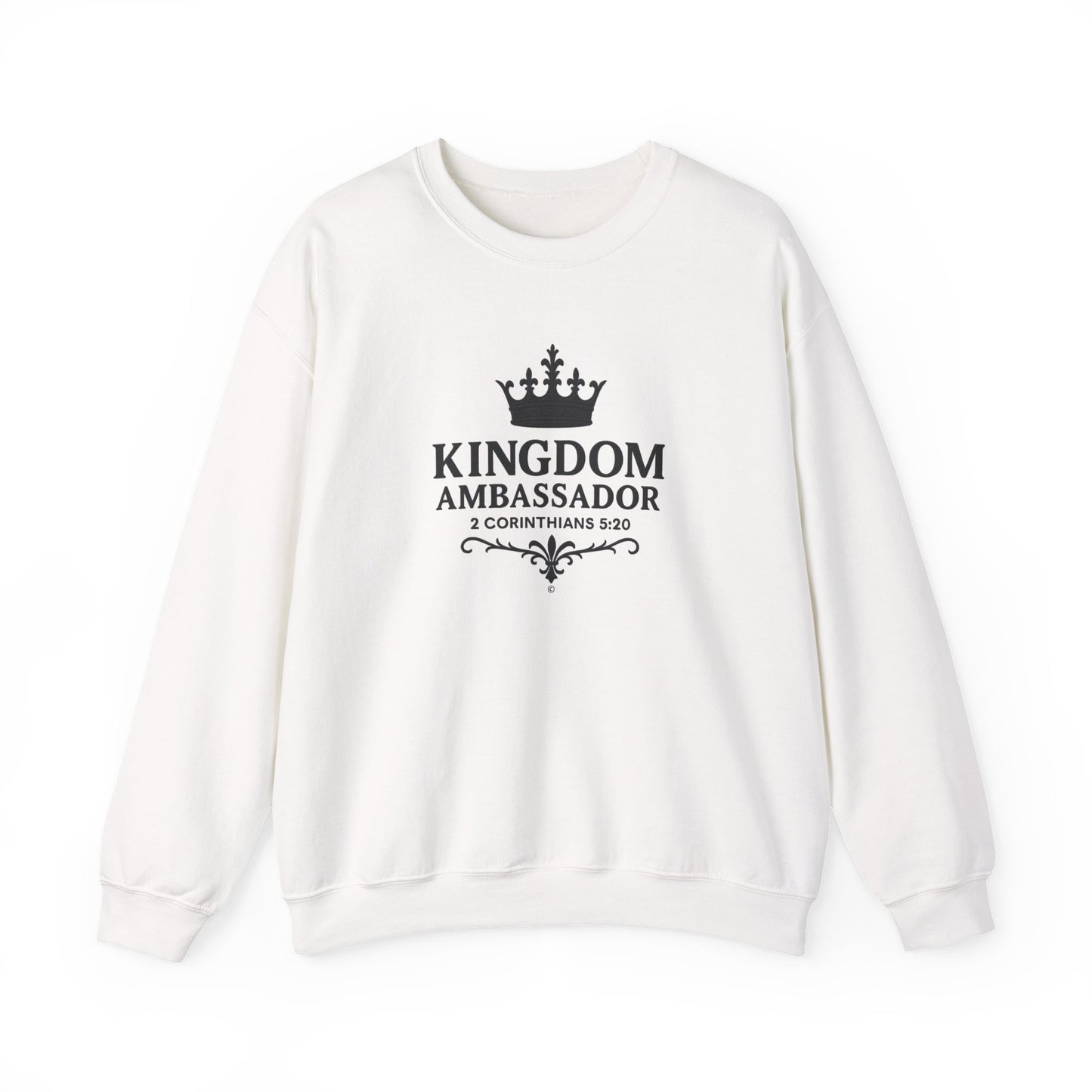 Kingdom Ambassador (Black Lettering) Unisex Crewneck Sweatshirt - Inspirational Gift, Faith-Based Apparel, Cozy Casual Wear, Bible Verse Sweatshirt