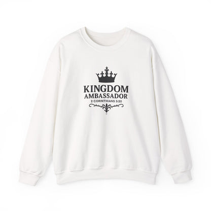 Kingdom Ambassador (Black Lettering) Unisex Crewneck Sweatshirt - Inspirational Gift, Faith-Based Apparel, Cozy Casual Wear, Bible Verse Sweatshirt