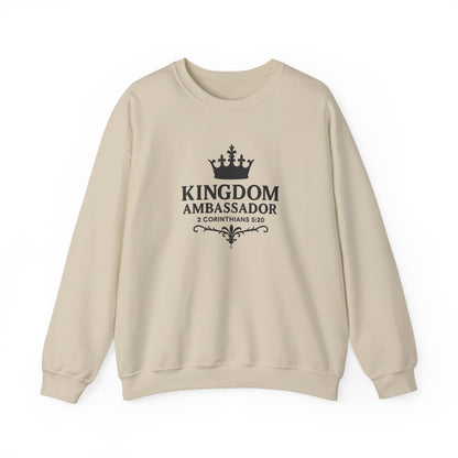 Kingdom Ambassador (Black Lettering) Unisex Crewneck Sweatshirt - Inspirational Gift, Faith-Based Apparel, Cozy Casual Wear, Bible Verse Sweatshirt