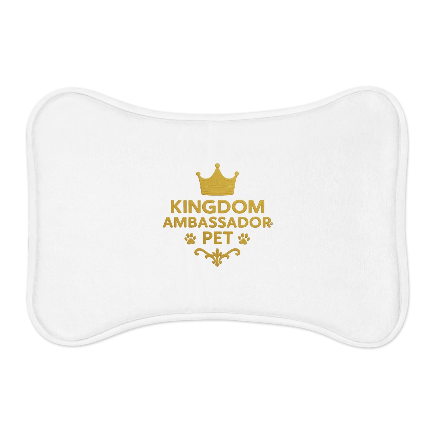 Kingdom Ambassador Pet (Gold Lettering) Feeding Mat, Inspiration Gift for Pet Lovers, Faith-based Pet Mat