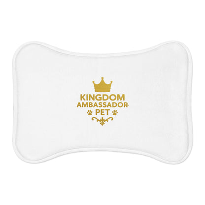 Kingdom Ambassador Pet (Gold Lettering) Feeding Mat, Inspiration Gift for Pet Lovers, Faith-based Pet Mat