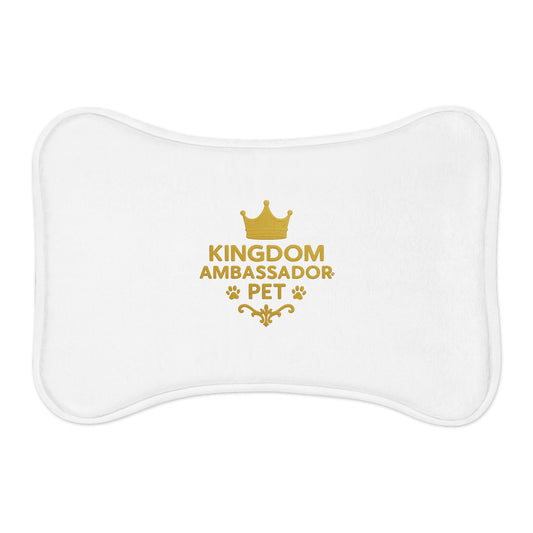 Kingdom Ambassador Pet (Gold Lettering) Feeding Mat, Inspiration Gift for Pet Lovers, Faith-based Pet Mat