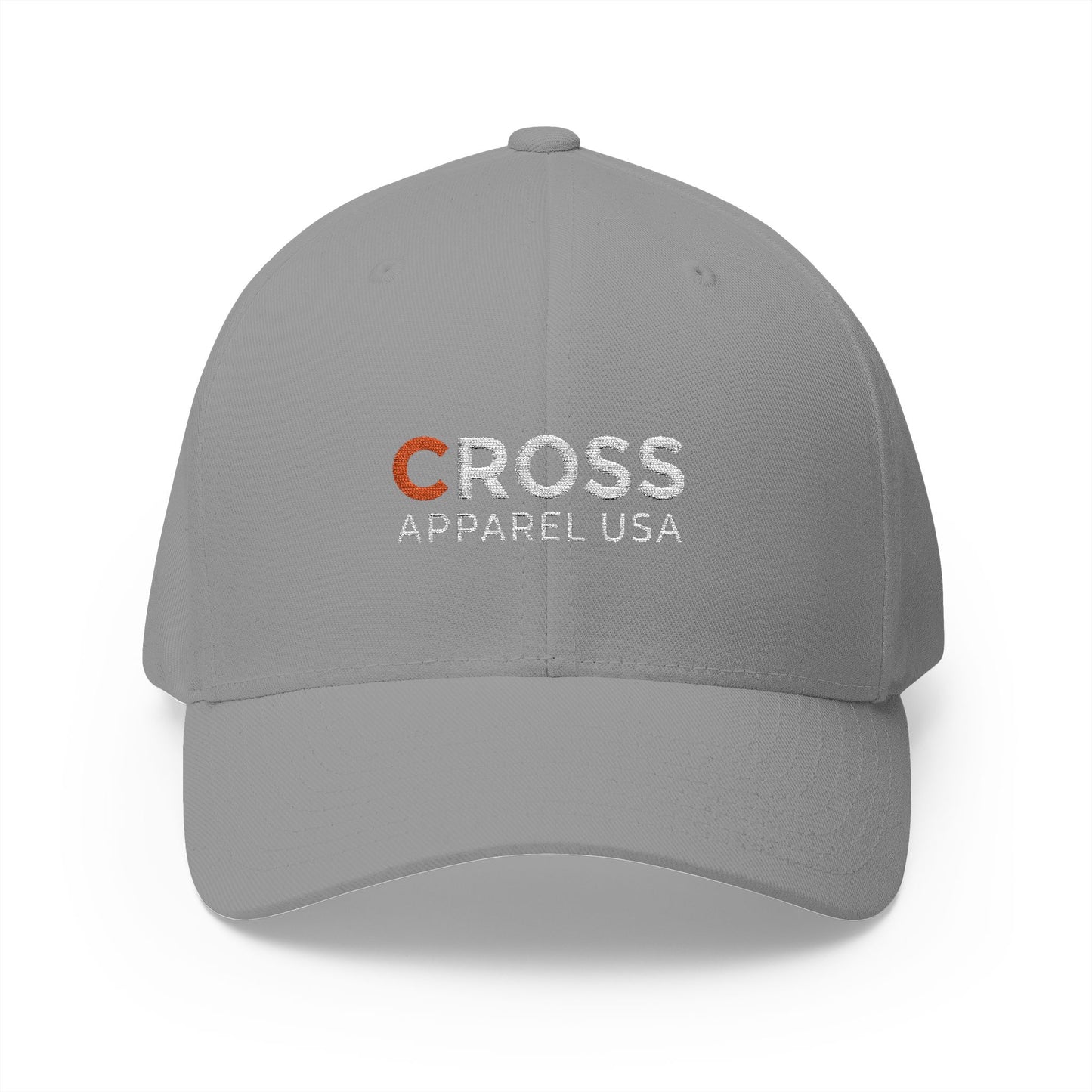 Cross Apparel USA Branded (White Lettering) Embroidered Closed-Back Flex Fit Cap