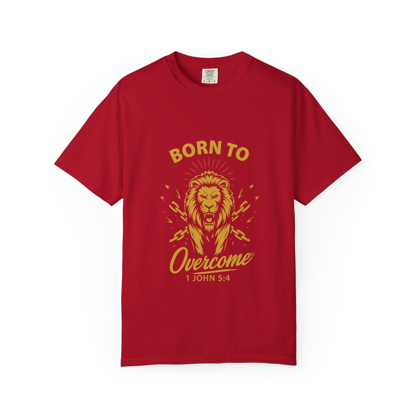 Born to Overcome (Gold Lettering) Unisex Apparel Clothing Tee T-shirt Relaxed Fit Shirt