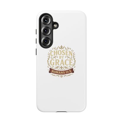 Chosen by Grace (Color), Rugged Phone Case, Inspirational Mobile Cover, Gift for Faith Lovers, Faith-Based Protector
