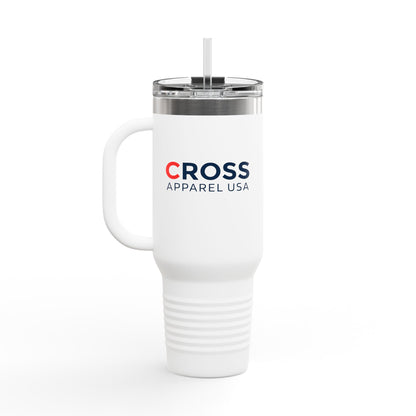 Cross Apparel Branded Insulated Travel Mug, 40oz - Motivational Drinkware, Perfect for Believers, Inspirational Gifts, Faith-based Designs