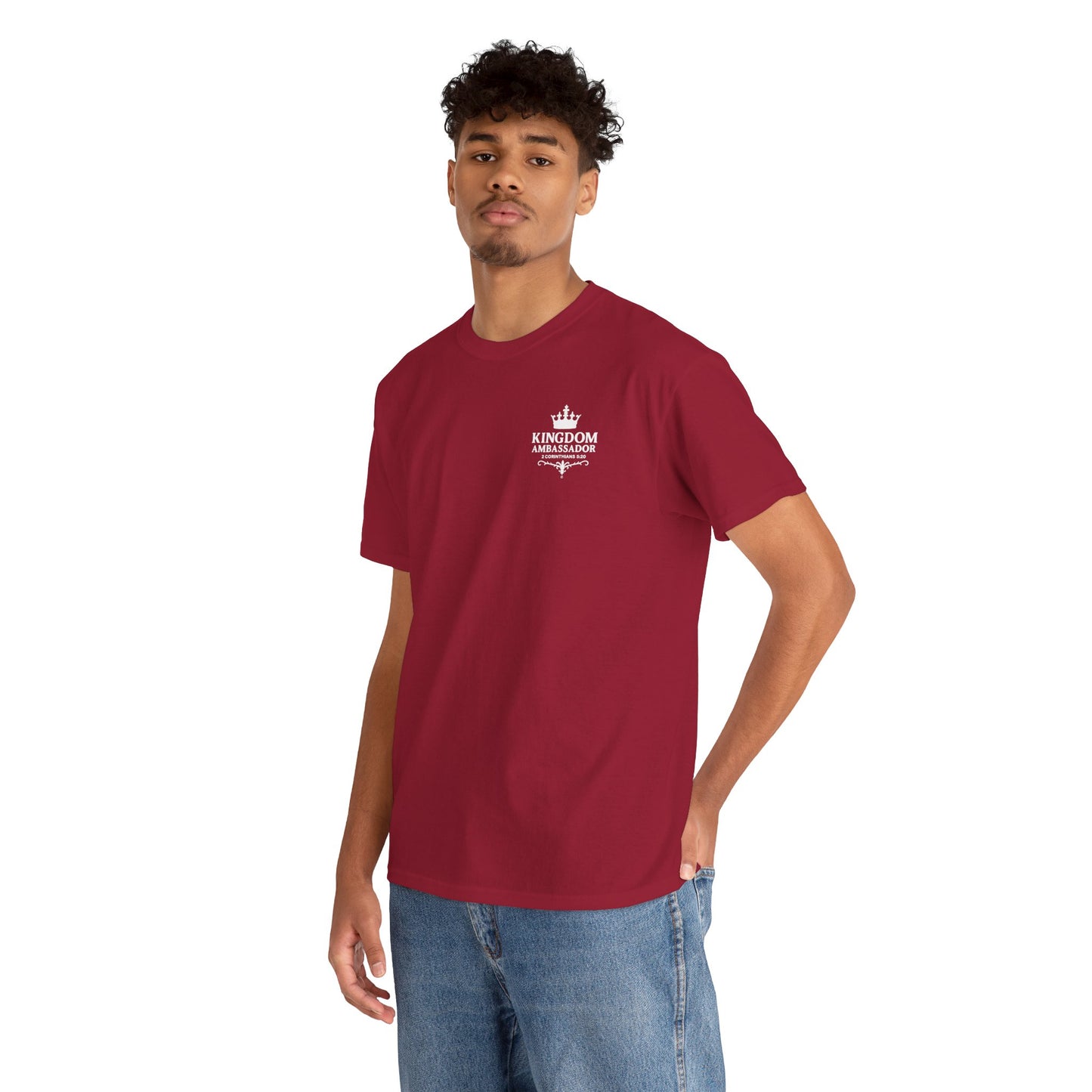 Kingdom Ambassador (White Lettering) T‑Shirt Tee Clothing Apparel (Smaller Design on from Large Design on Back)