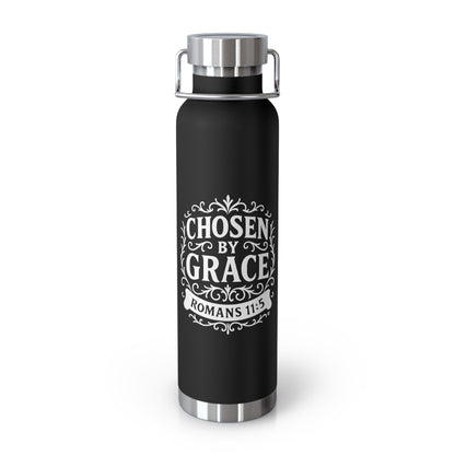 Chosen by Grace (White Lettering) Insulated Water Bottle, Motivational Gift, Faith-Based Drinkware, Inspirational Travel Mug, Biblical Verse Bottle
