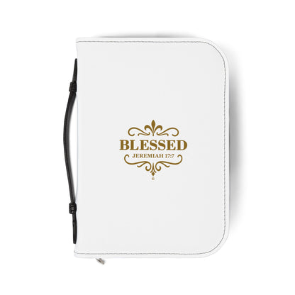 Blessed (Gold Lettering) Inspirational Bible Cover, Gift for Believers, Faith-Based Book Cover - Cross Apparel USA