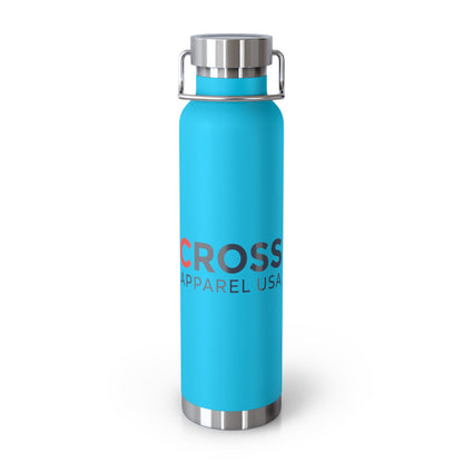 Cross Apparel USA Branded Insulated Water Bottle, Motivational Gift, Faith-Based Drinkware, Inspirational Travel Mug, Biblical Verse Bottle