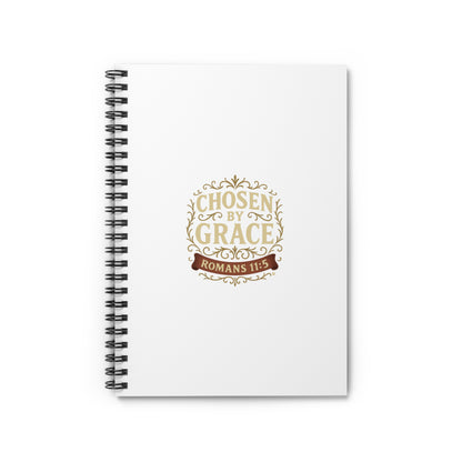 Chosen by Grace Inspirational Spiral Notebook, Christian Journal, Bible Study Supplies, Faith Gift, Daily Planner - Cross Apparel USA