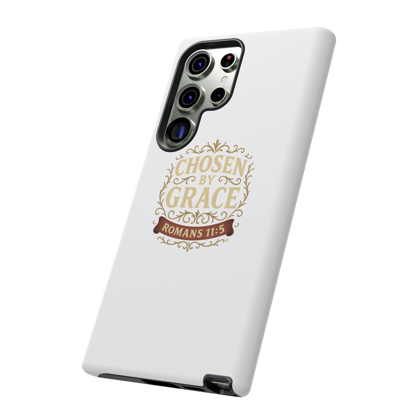 Chosen by Grace (Color), Rugged Phone Case, Inspirational Mobile Cover, Gift for Faith Lovers, Faith-Based Protector