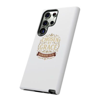 Chosen by Grace (Color), Rugged Phone Case, Inspirational Mobile Cover, Gift for Faith Lovers, Faith-Based Protector