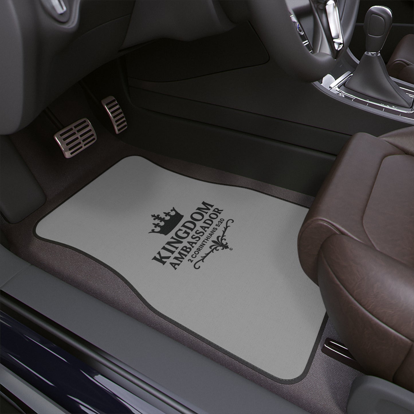 Kingdom Ambassador (Black Lettering on Grey) Car Floor Mat, 1 piece