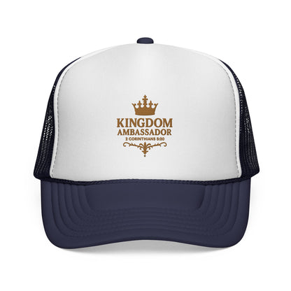 Kingdom Ambassador (Gold Lettering) Trucker Cap for Everyday Style, Faith-based Gift, Inspirational Headwear