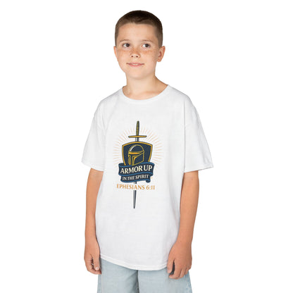 Armor Up (Blue & Gold Lettering) Kids Inspirational T-shirt