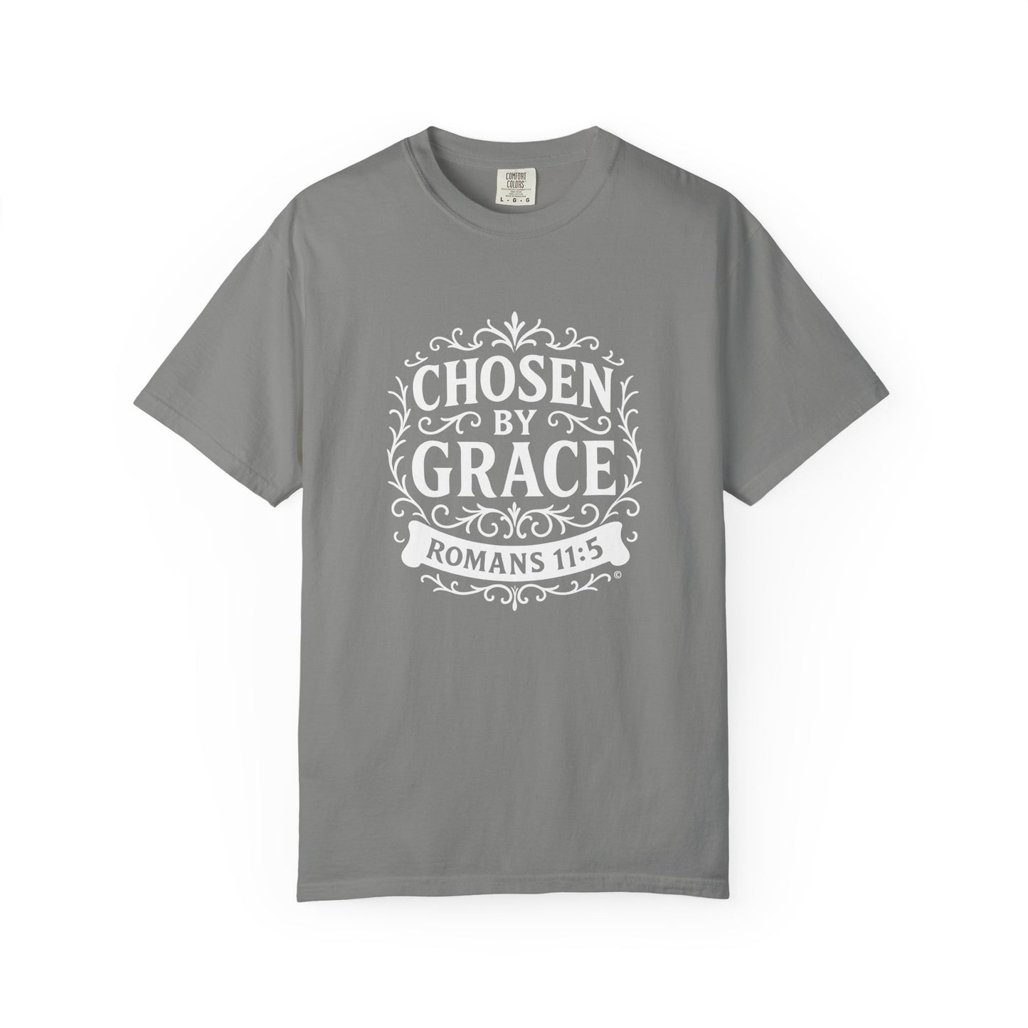 Chosen by Grace (White Lettering) Unisex Faith Tee, Relaxed Fit Shirt, Inspirational Apparel, Gift for Believers