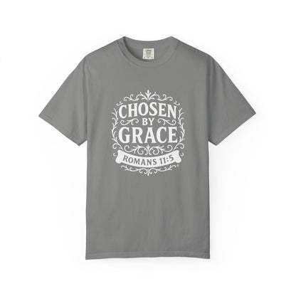 Chosen by Grace (White Lettering) Unisex Faith Tee, Relaxed Fit Shirt, Inspirational Apparel, Gift for Believers