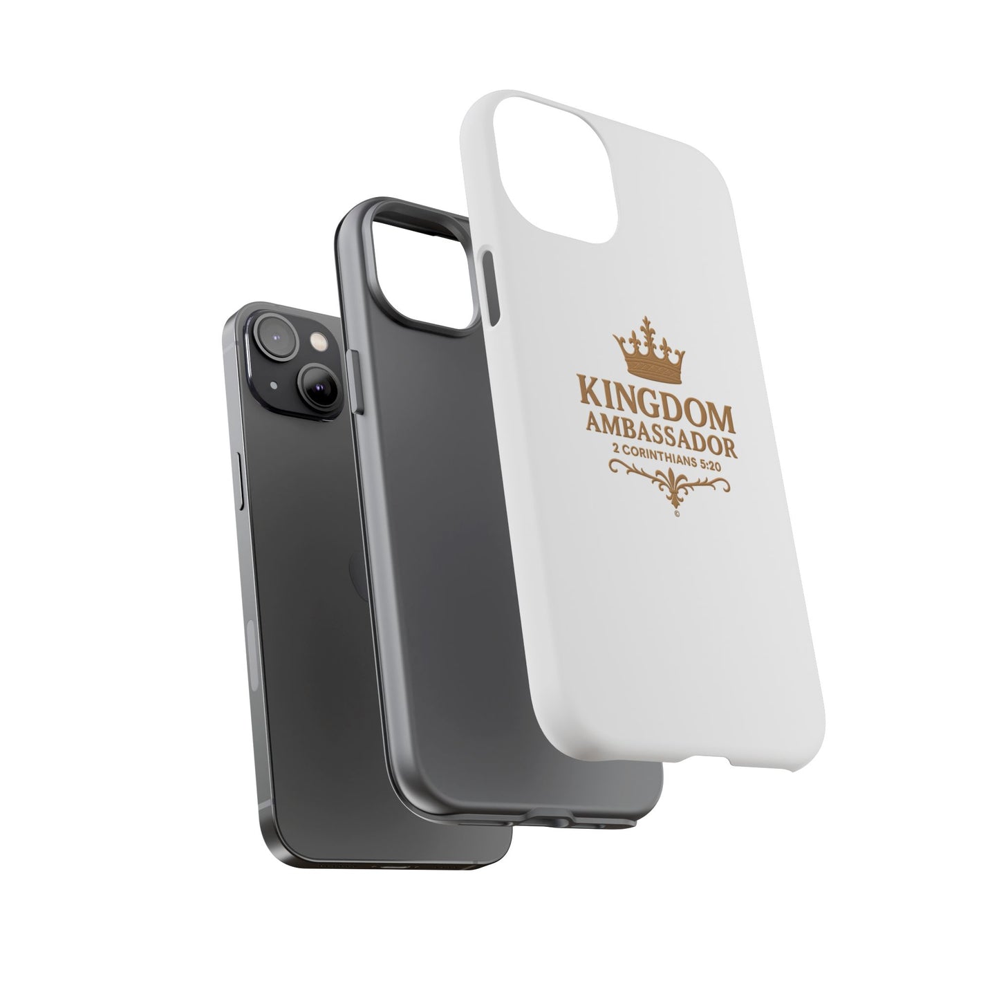 Kingdom Ambassador (Gold Lettering) Rugged Phone Case, Inspirational Mobile Cover, Gift for Faith Lovers, Faith-Based Protector