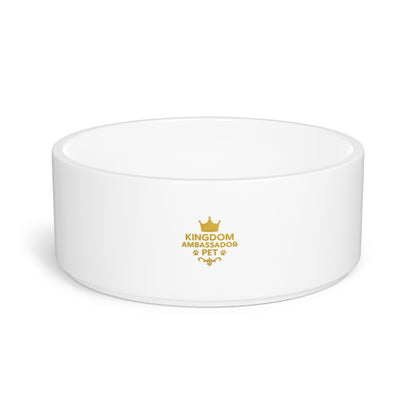 Kingdom Ambassador Pet (Gold Lettering) Stylish Pet Bowl for Pampered Pets, Dishwasher Safe Pet Dish, Pet Gift for Animal Enthusiasts