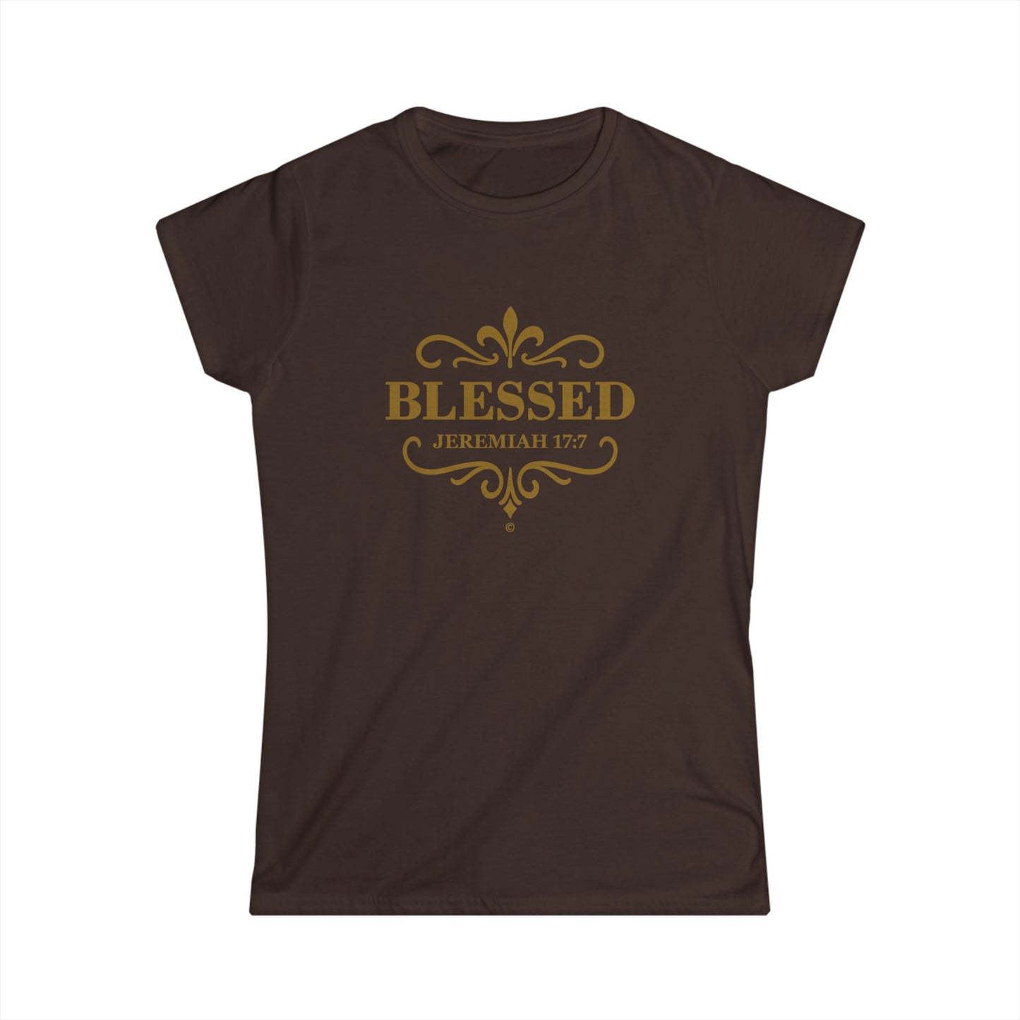 Blessed (Gold Lettering) Women's Softstyle Tee - Cross Apparel USA