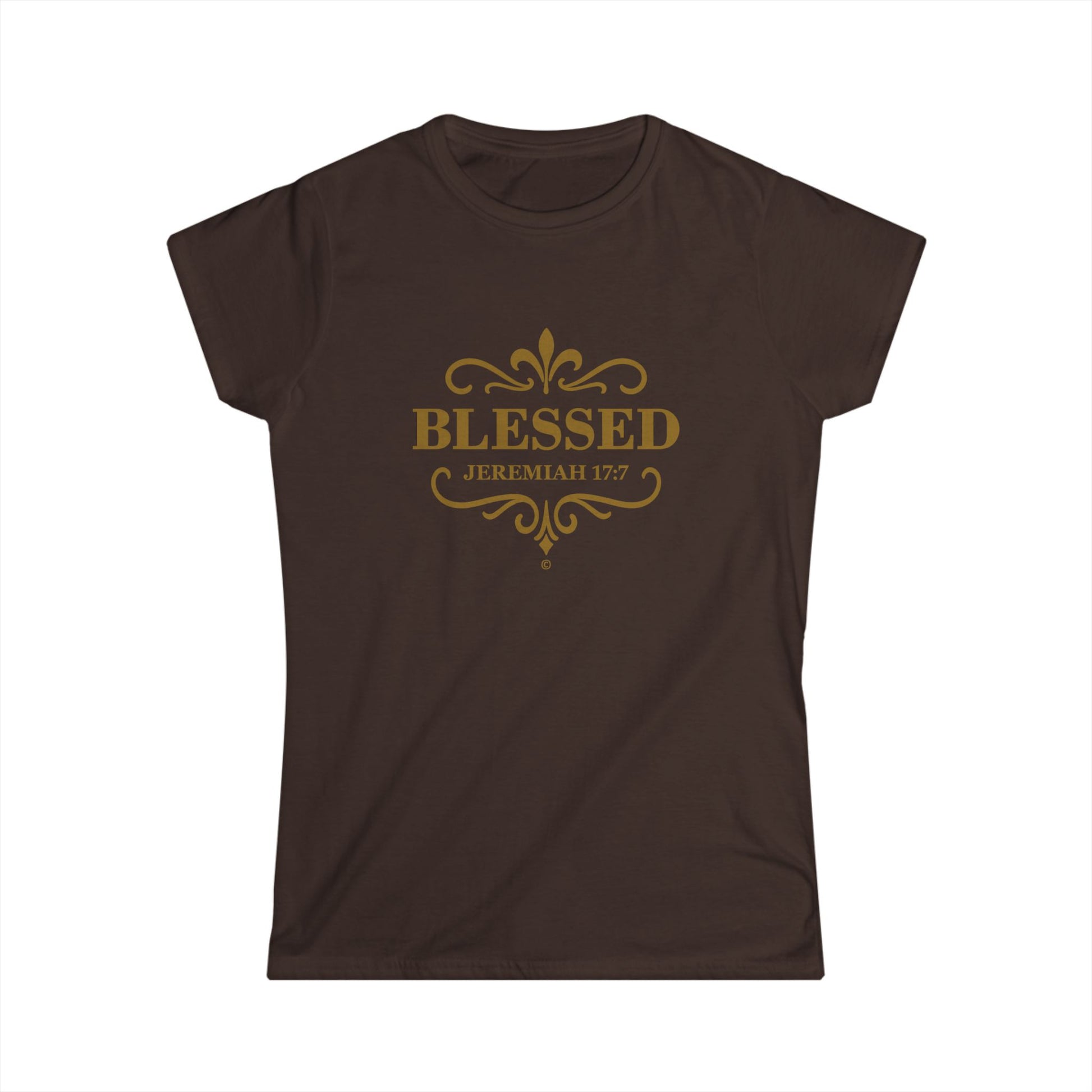 Blessed (Gold Lettering) Women's Softstyle Tee - Cross Apparel USA