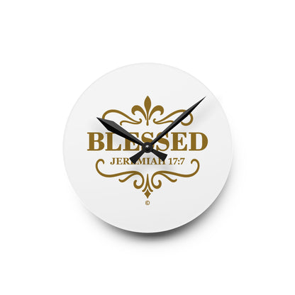 Blessed Elegant Acrylic Wall Clock, Inspirational Home Decor, Unique Gift, Modern Wall Art, Motivational Decor