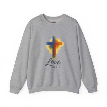 Love (Black Lettering) Unisex Crewneck Sweatshirt, Inspirational Apparel, Casual Wear, Gift for Believers, Church Outing Attire, Daily Comfort Wear