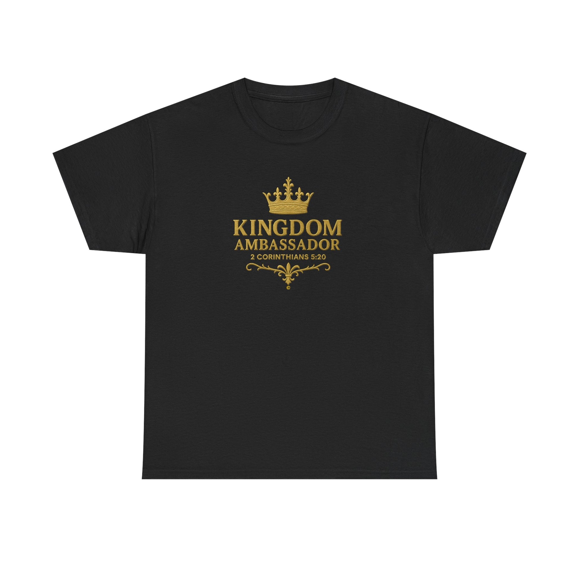 Kingdom Ambassador (Gold Lettering) Unisex Heavy Cotton Tee - Cross Apparel USA