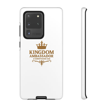 Kingdom Ambassador (Gold Lettering) Rugged Phone Case, Inspirational Mobile Cover, Gift for Faith Lovers, Faith-Based Protector