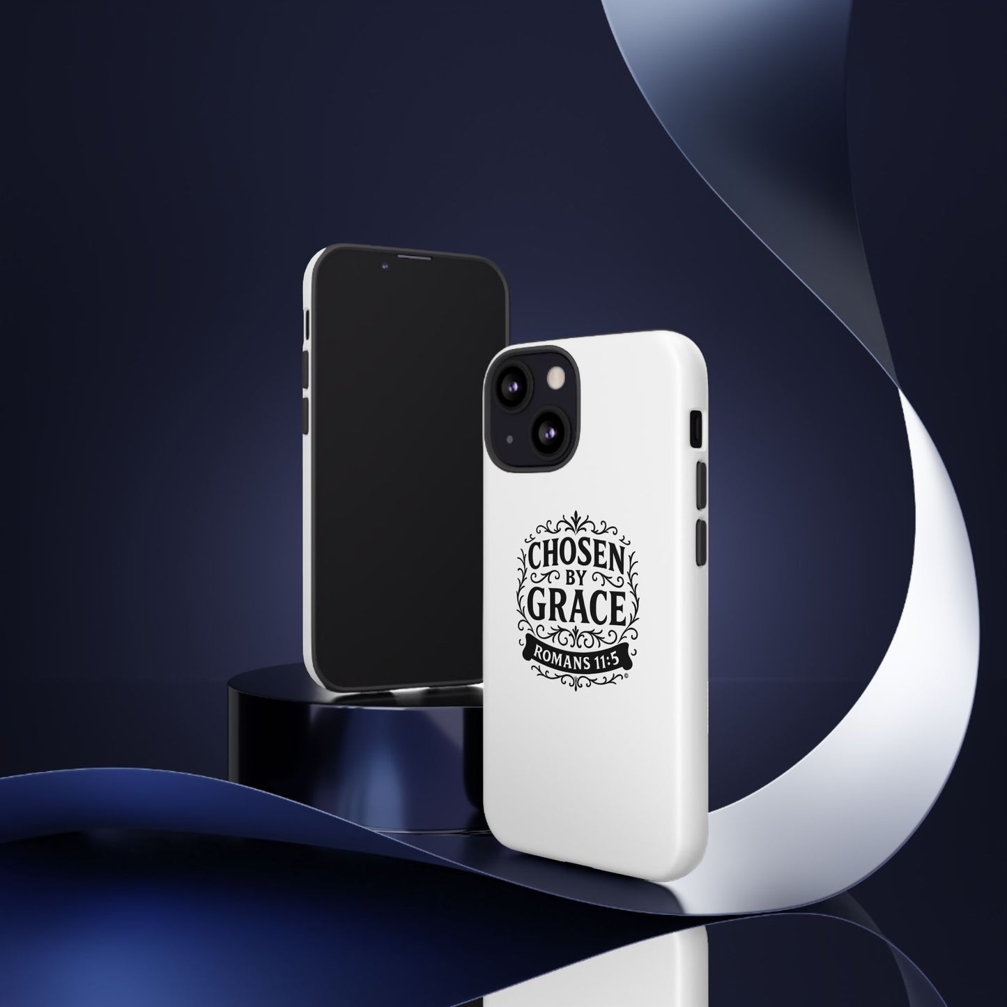 Chosen by Grace (Black Lettering), Rugged Phone Case, Inspirational Mobile Cover, Gift for Faith Lovers, Faith-Based Protector