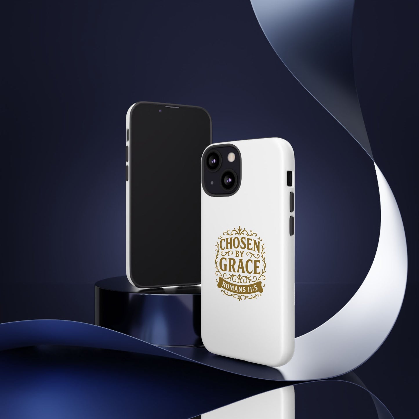 Chosen by Grace (Gold Lettering), Rugged Phone Case, Inspirational Mobile Cover, Gift for Faith Lovers, Faith-Based Protector