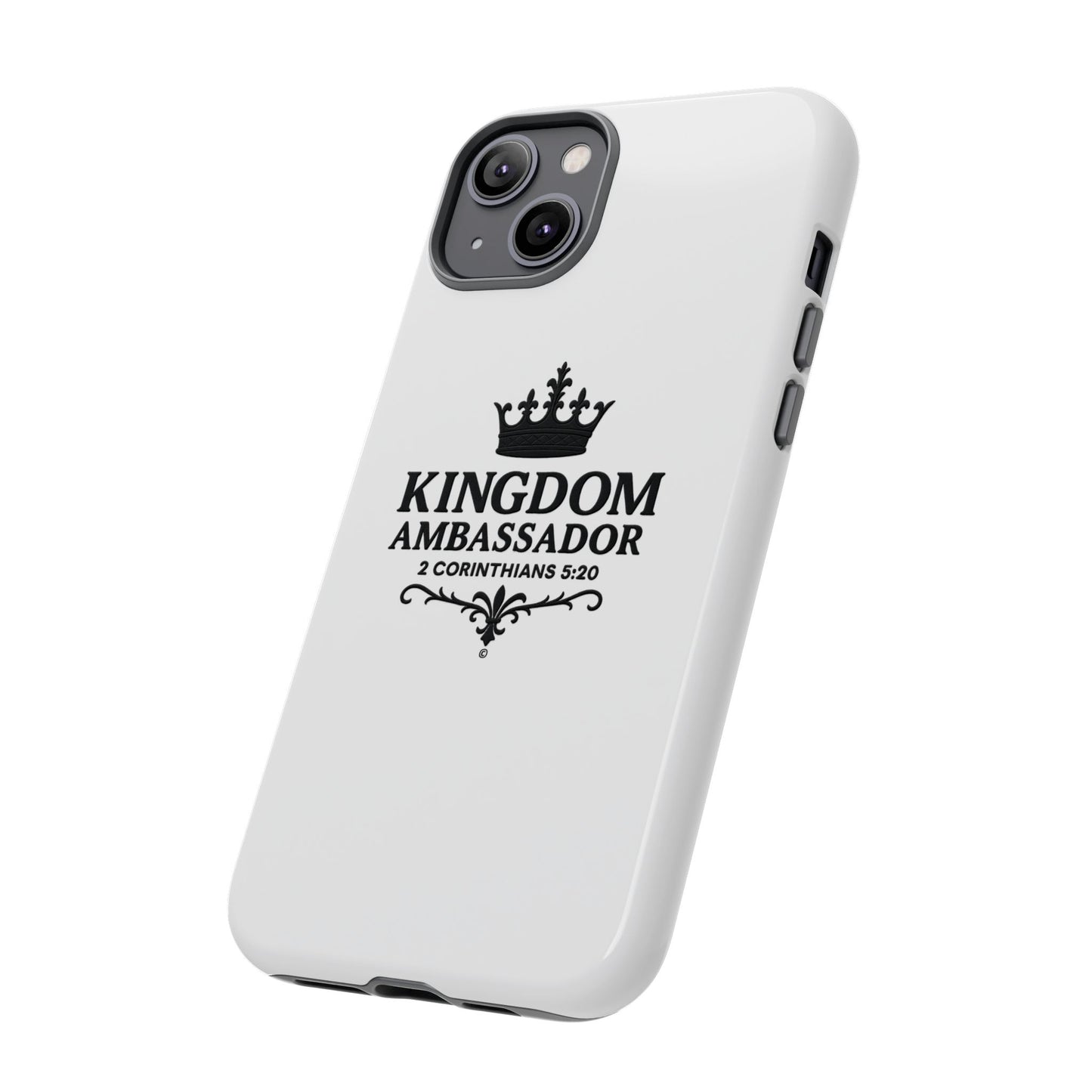 Kingdom Ambassador (Black Lettering) Rugged Phone Case, Inspirational Mobile Cover, Gift for Faith Lovers, Faith-Based Protector
