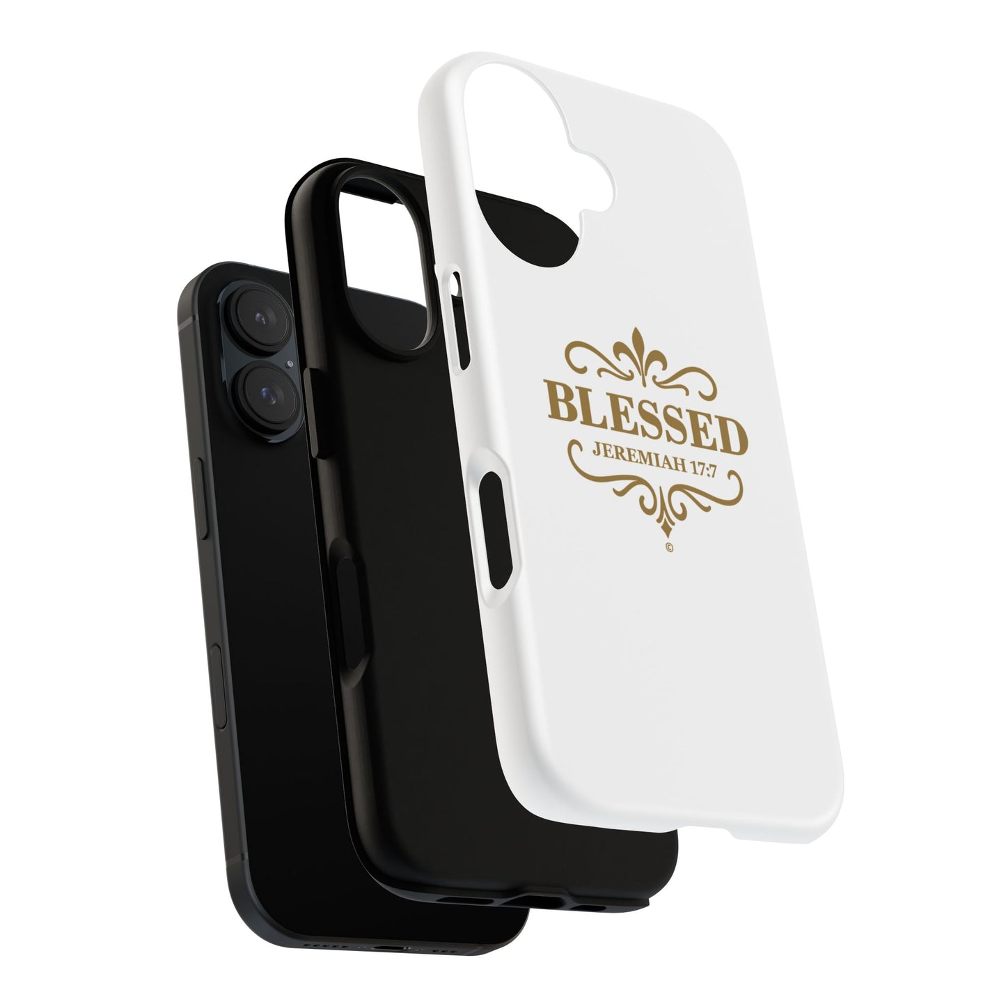 Blessed (Gold Lettering), Rugged Phone Case, Inspirational Mobile Cover, Gift for Faith Lovers, Faith-Based Protector