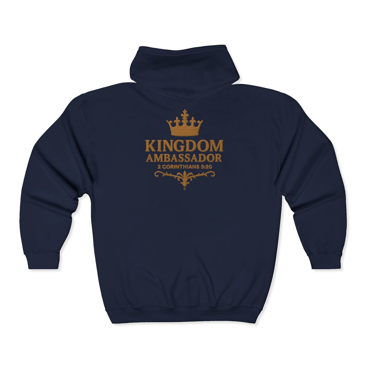 Kingdom Ambassador (Gold Lettering) Zip-Up Hoodie - Cozy Unisex Sweatshirt for Inspirational Style