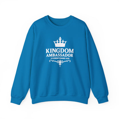 Kingdom Ambassador (White Lettering) Unisex Crewneck Sweatshirt - Inspirational Gift, Faith-Based Apparel, Cozy Casual Wear, Bible Verse Sweatshirt