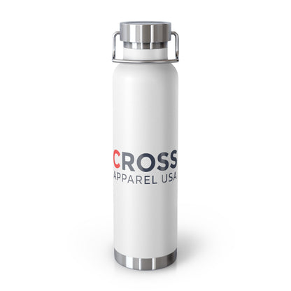 Cross Apparel USA Branded Insulated Water Bottle, Motivational Gift, Faith-Based Drinkware, Inspirational Travel Mug, Biblical Verse Bottle