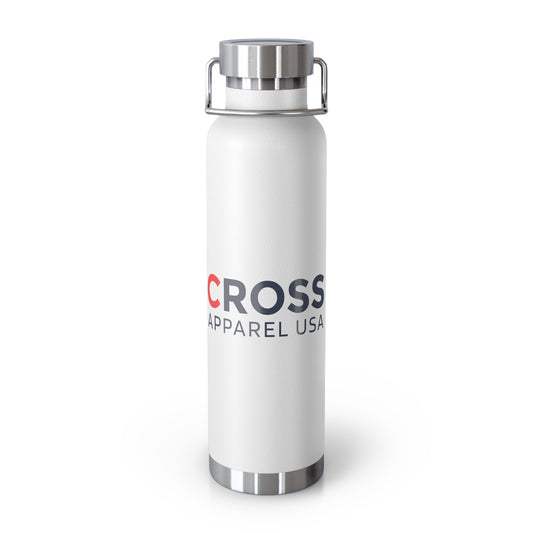 Cross Apparel USA Branded Insulated Water Bottle, Motivational Gift, Faith-Based Drinkware, Inspirational Travel Mug, Biblical Verse Bottle