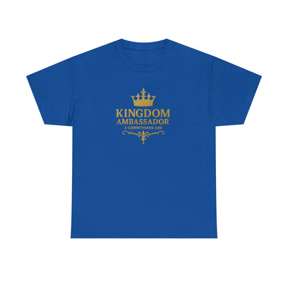 Kingdom Ambassador (Gold Lettering) Unisex Heavy Cotton Tee - Cross Apparel USA