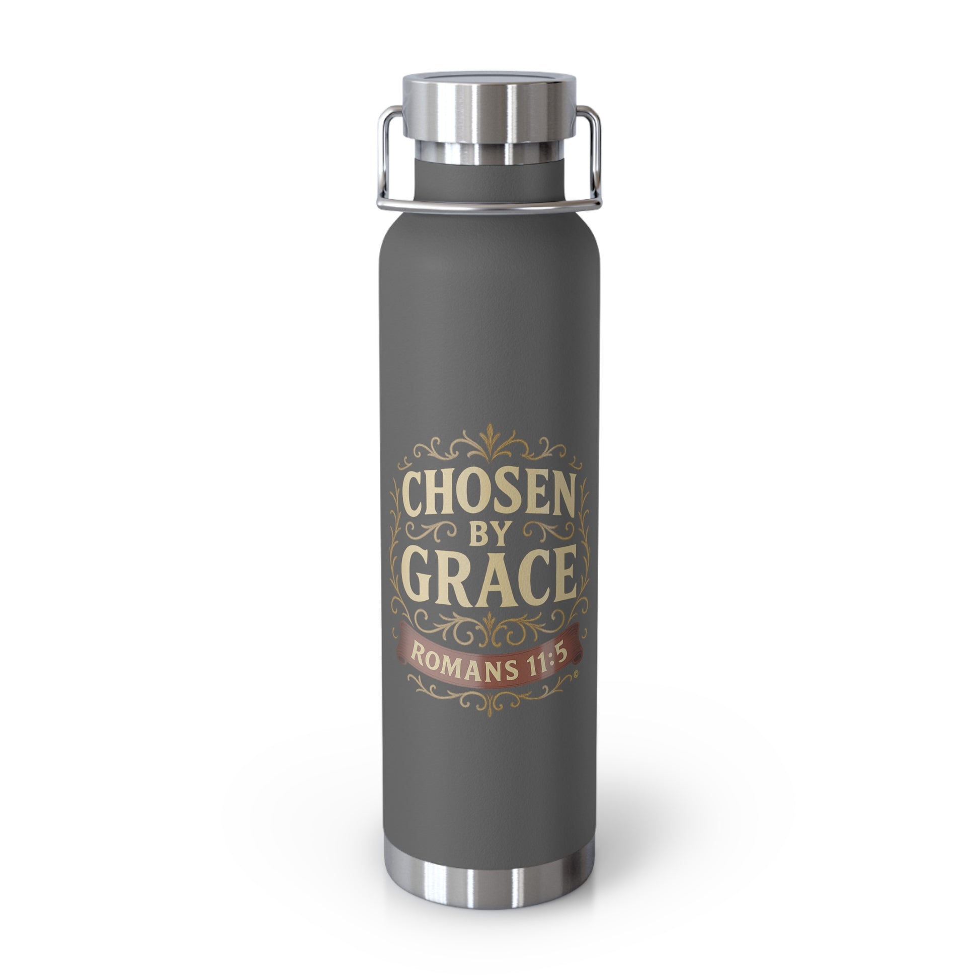 Chosen by Grace (Full Color) Insulated Water Bottle, Motivational Gift, Faith-Based Drinkware, Inspirational Travel Mug, Biblical Verse Bottle - Cross Apparel USA
