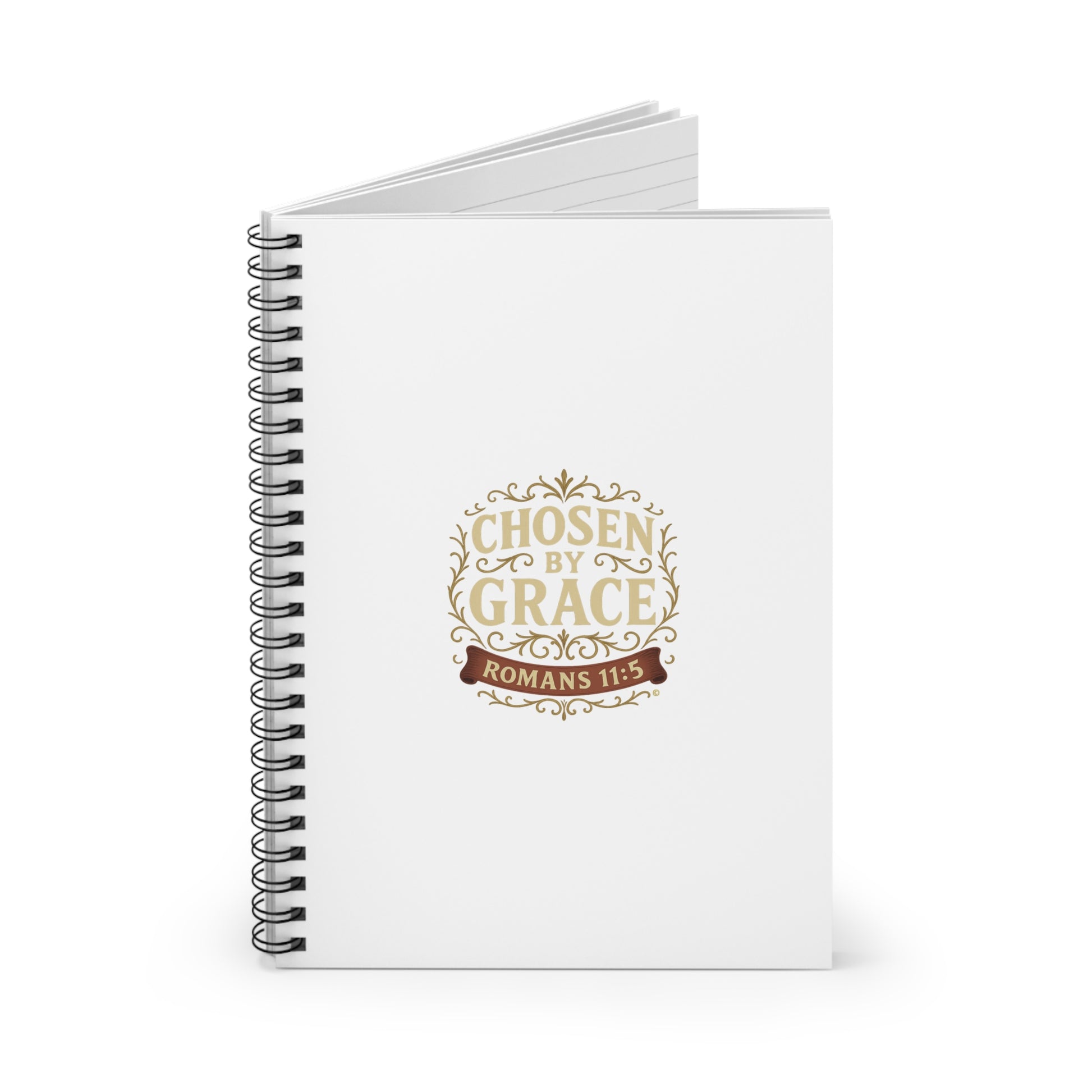Chosen by Grace Inspirational Spiral Notebook, Christian Journal, Bible Study Supplies, Faith Gift, Daily Planner - Cross Apparel USA